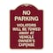 Signmission No Parking Violators Towed Away Owners Expense Heavy-Gauge Alum Sign, 18" L, 24" H, BU-1824-23604 A-DES-BU-1824-23604 - alternate 1